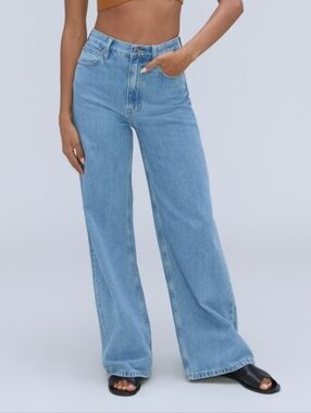 NWT New Everlane The Baggy Jean Low Rise Blue Denim Women's 33 Regular Wide Leg